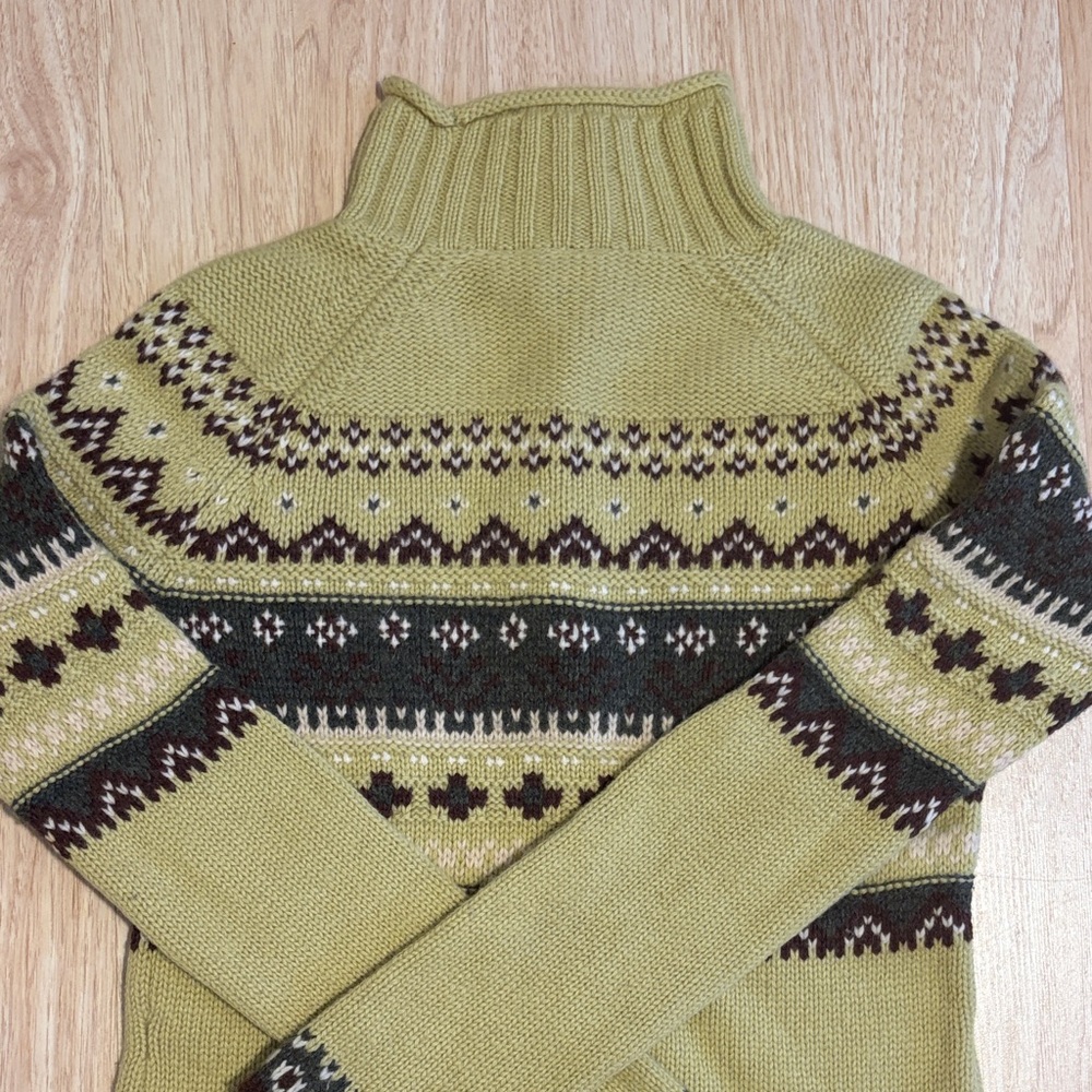 Olive Green Frost Turtleneck Sweater Lambswool